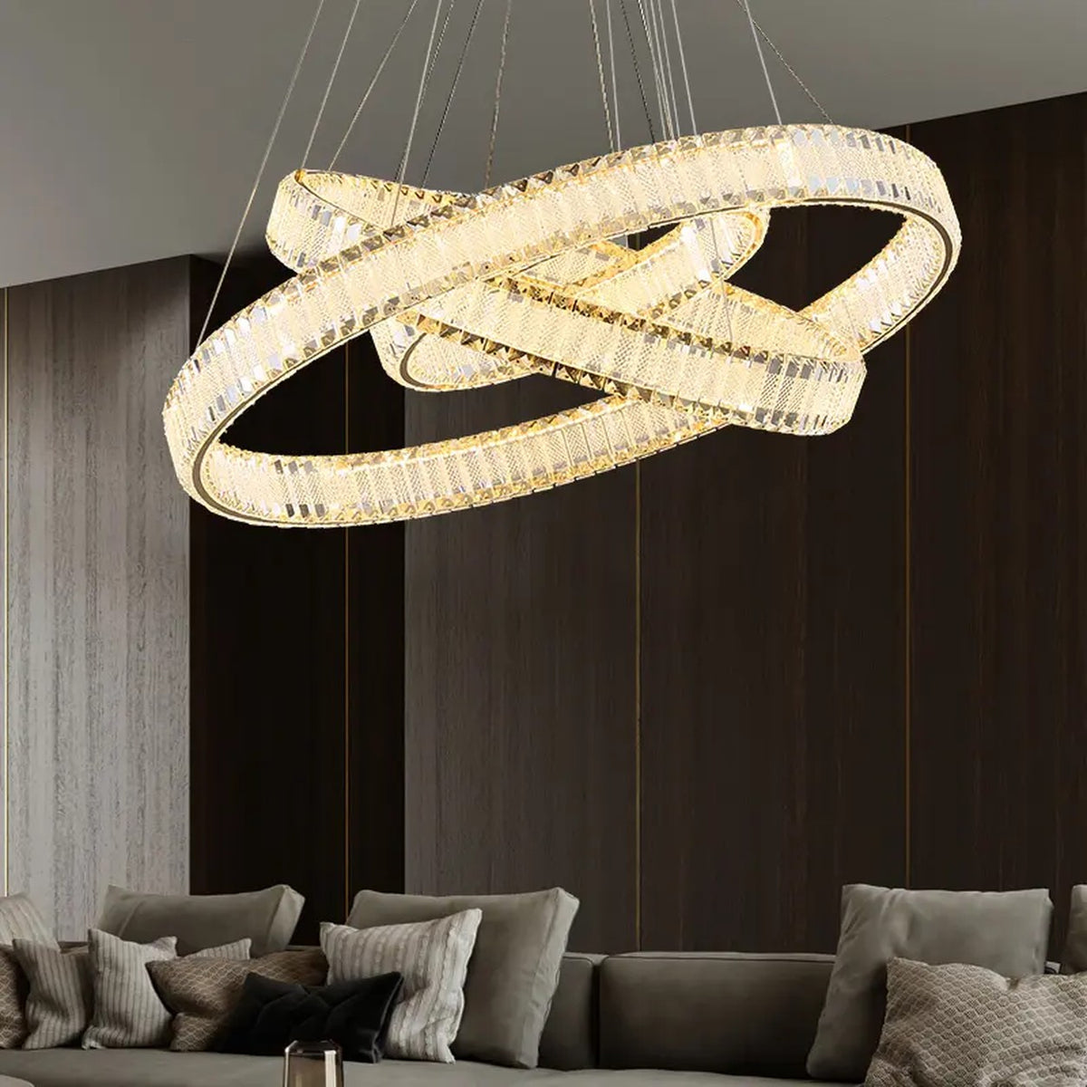 AM0511 — Modern Minimalist Ring K9 Crystal Chandelier for Living Rooms