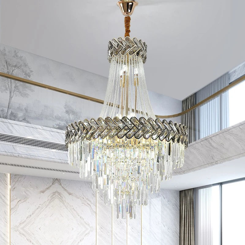 AM0025 · Modern Minimalist Stairwell Crystal Chandelier for Double-Height Spaces — AM0025, view 3