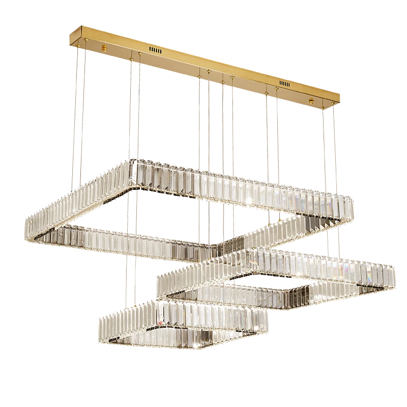 AM0086 · Modern Minimalist Tiered Composition Crystal Chandelier for Living Spaces — AM0086, view 3