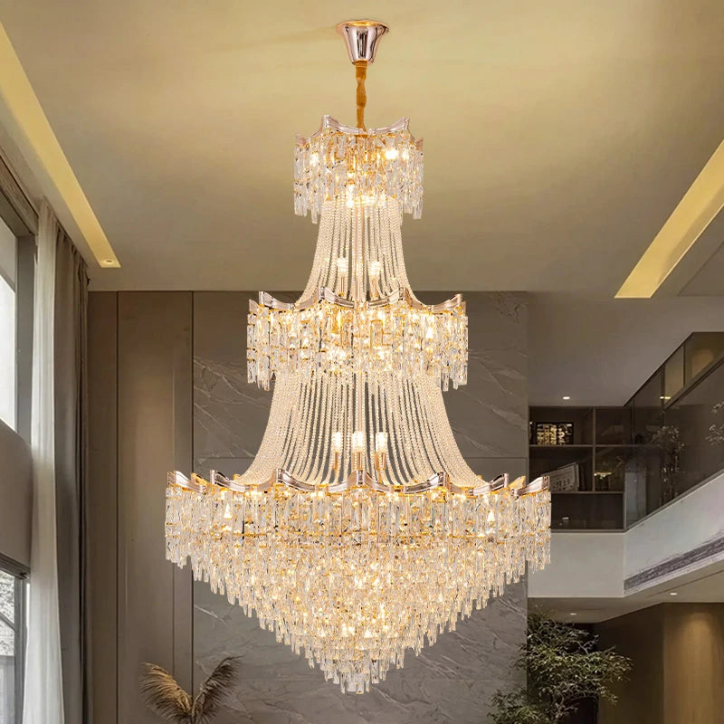 AM0001 · Modern Stairwell Crystal Chandelier for Double-Height Spaces · 6 Configurations — AM0001, view 4