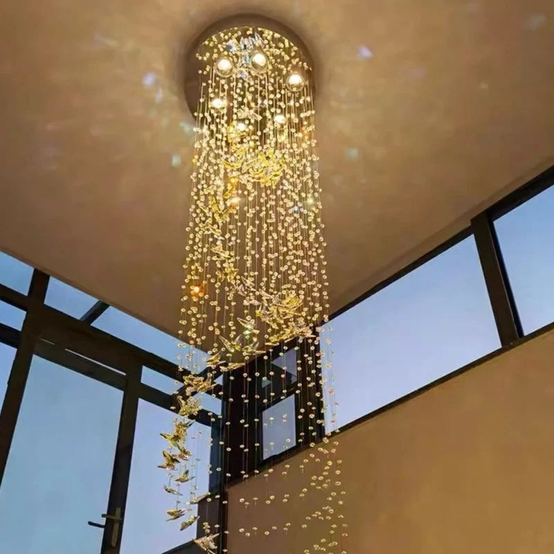 AM0007 · Modern Butterfly Crystal Chandelier for Double-Height Spaces · 12 Configurations — AM0007, view 4