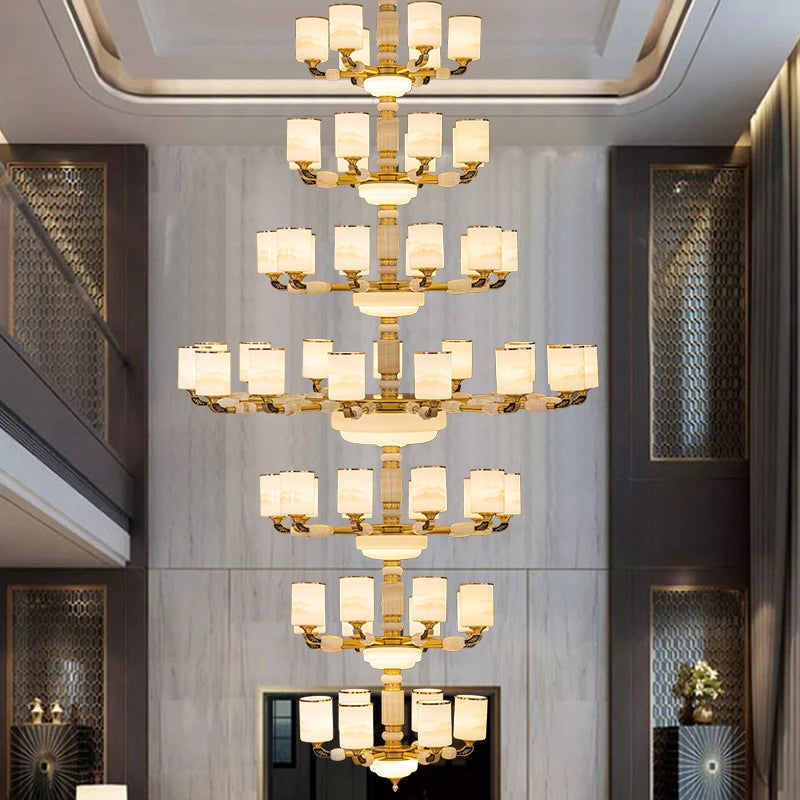 AM0076 · Modern Chinese Stairwell Contemporary Chinese Zinc Alloy Chandelier — AM0076, view 4