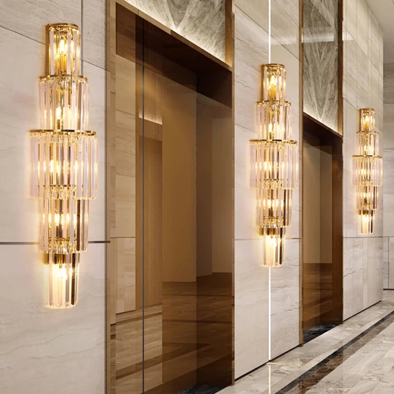 AM0080 · Crystal Wall Sconce Tiered Composition Wall Light for Double-Height Spaces — AM0080, view 4