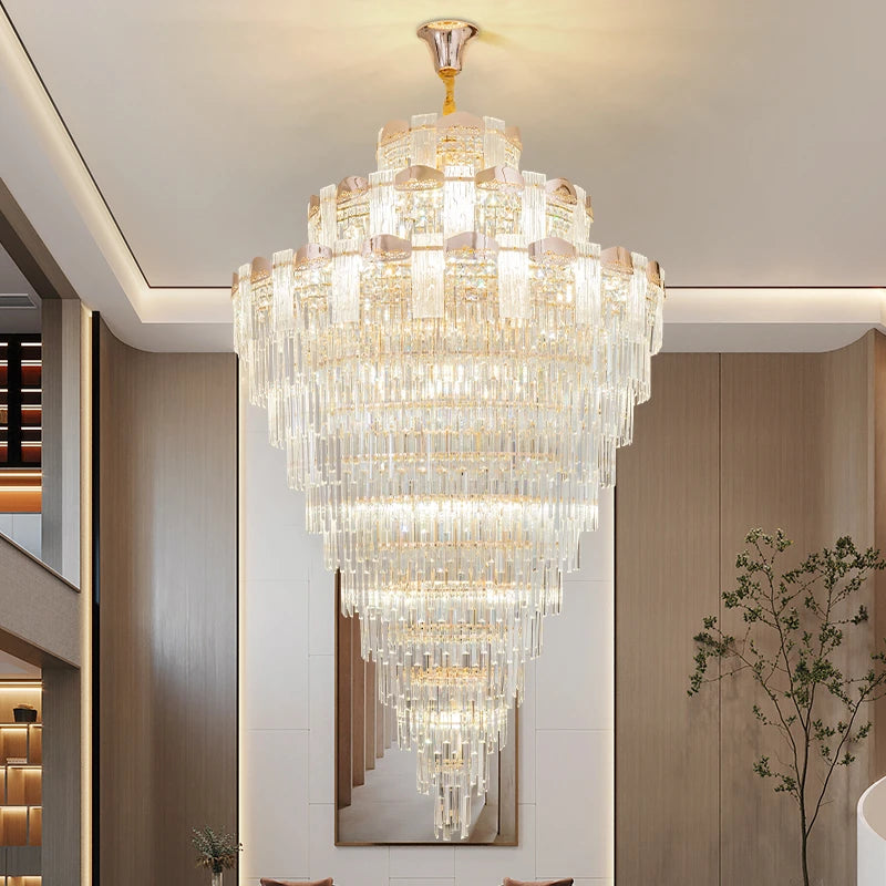 AM0010 · Modern Stairwell Crystal Chandelier for Double-Height Spaces · 5 Configurations — AM0010, view 4