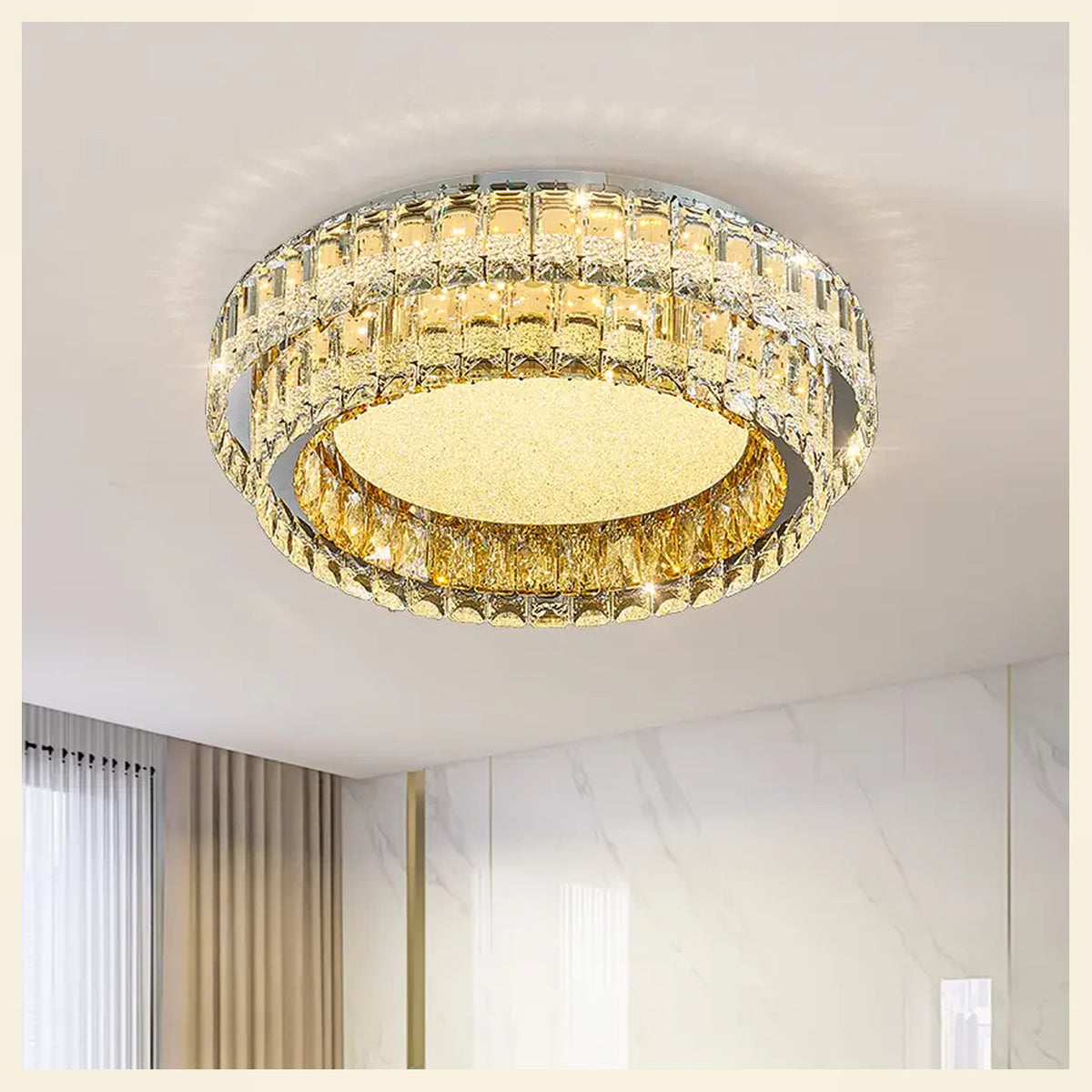 AM0563 — Light Luxury Round K9 Crystal Chandelier for Living Rooms