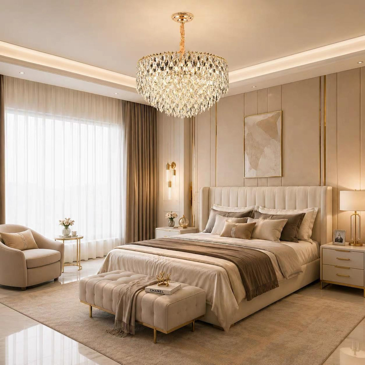 AM0523 — Light Luxury K9 Crystal Chandelier for Living Rooms