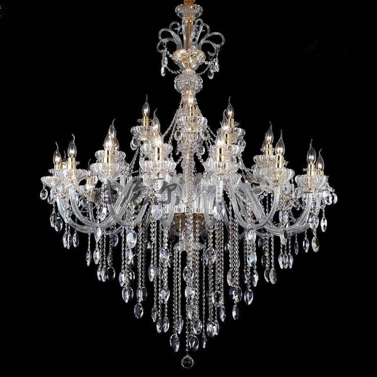AM0727 — European Candle Crystal Chandelier for Retail Spaces & Gym Spaces