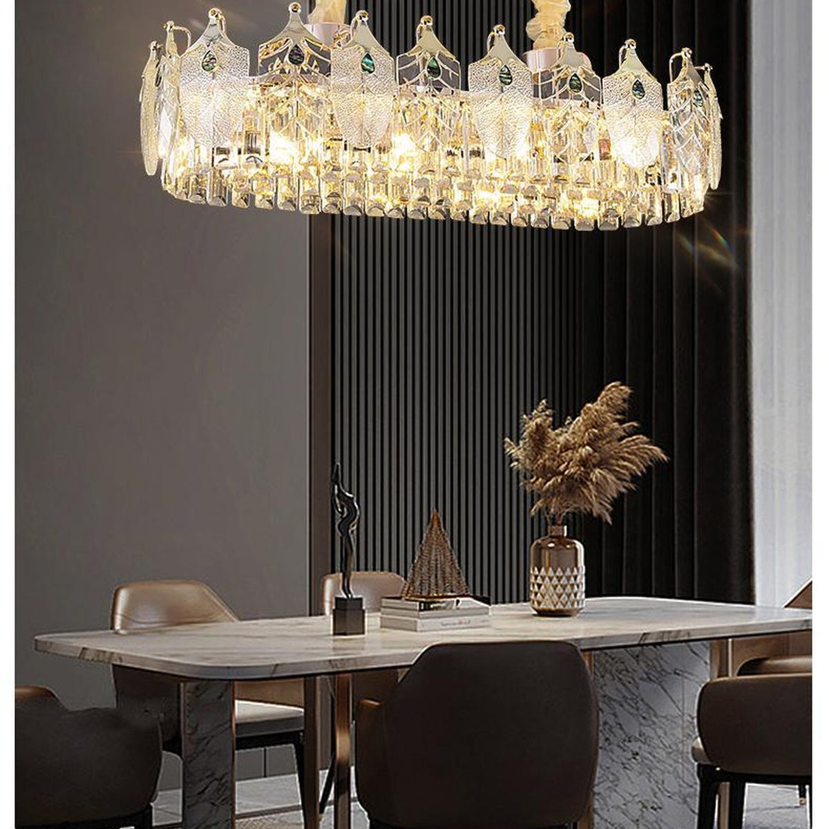 AM0700 — Light Luxury Shell K9 Crystal Chandelier for Living Rooms