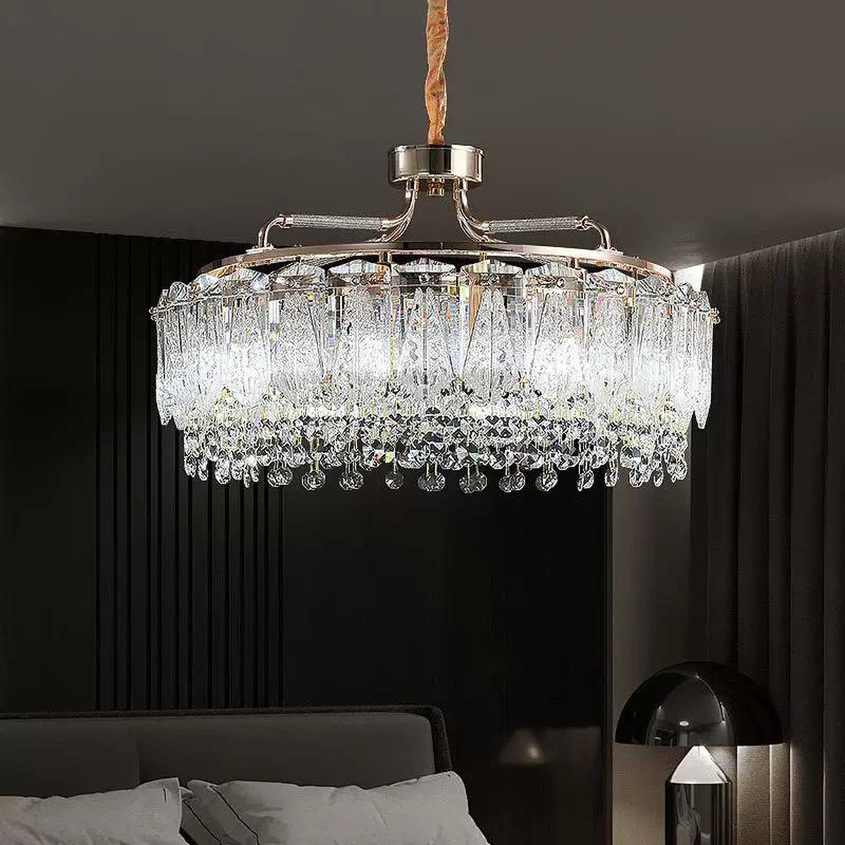 AM0589 — Light Luxury Crystal Chandelier for Living Rooms