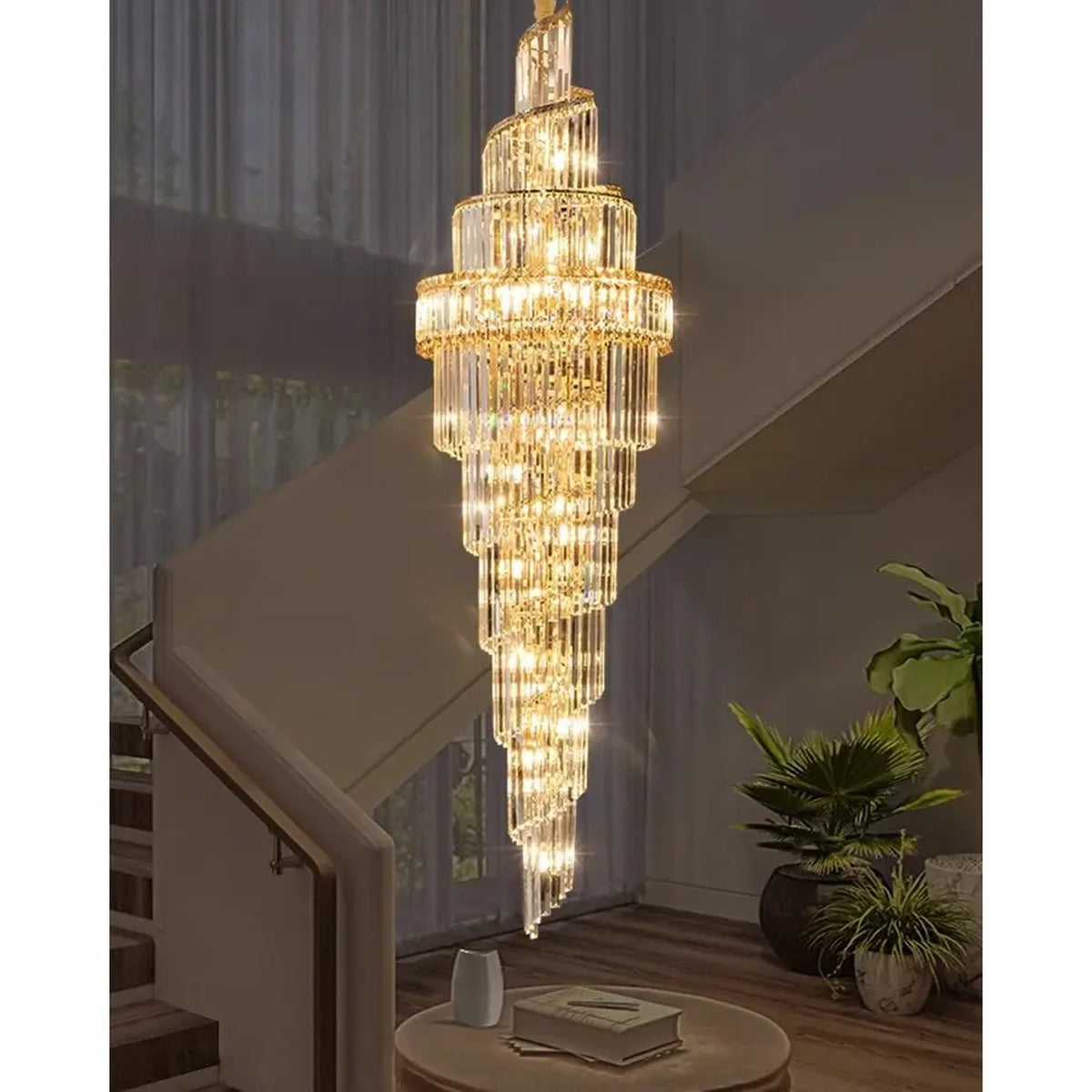 AM0487 — Modern Minimalist Spiral Staircase Chandelier for Living Rooms