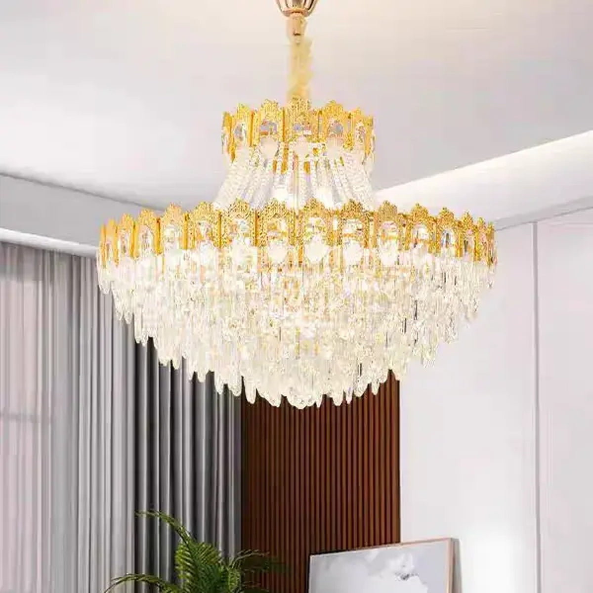AM0549 — Light Luxury Stairwell Crystal Chandelier for Living Rooms