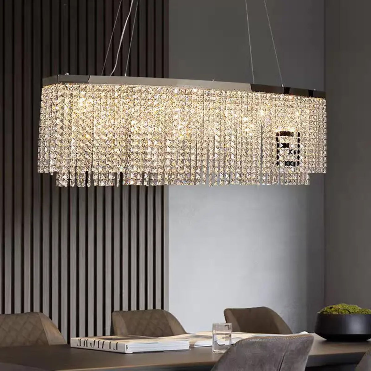 AM0683 — Light Luxury Square Crystal Chandelier for Living Rooms