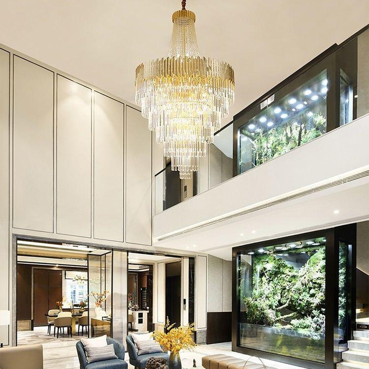 AM0533 — European Linear Crystal Chandelier for Living Rooms