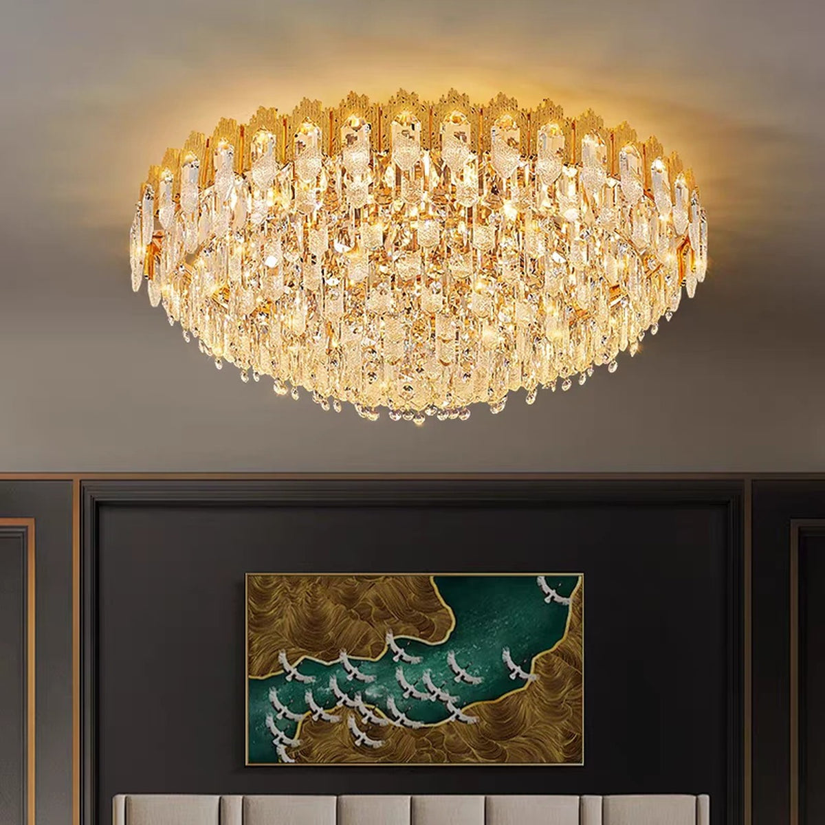 AM0676 — Light Luxury Crystal Ceiling Light for Living Rooms