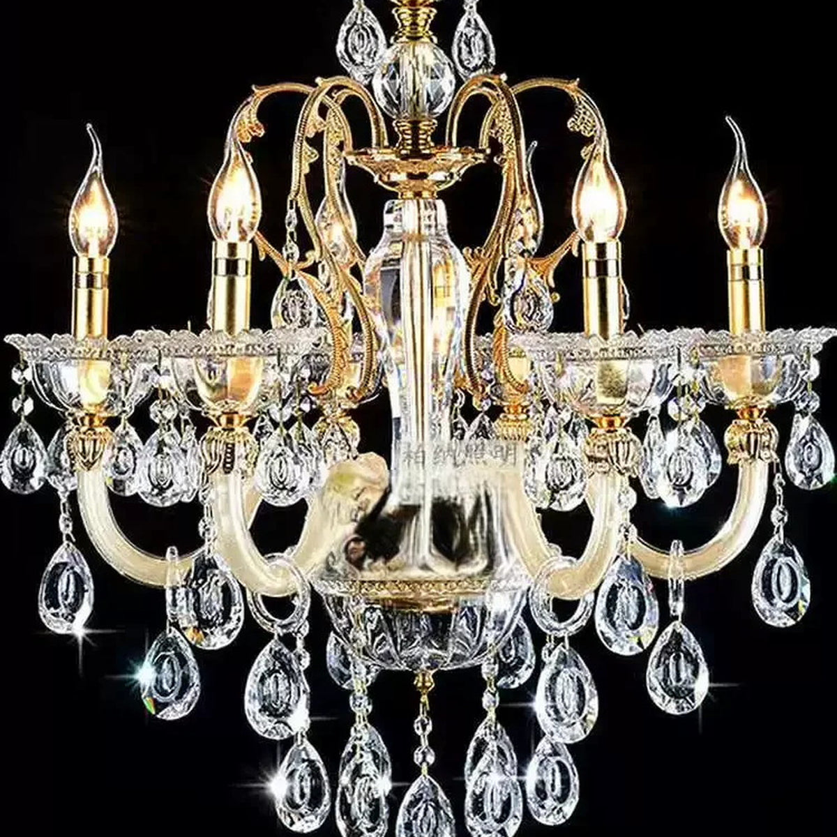 AM0861 — European Duplex Crystal Stainless Steel Chandelier for Studies