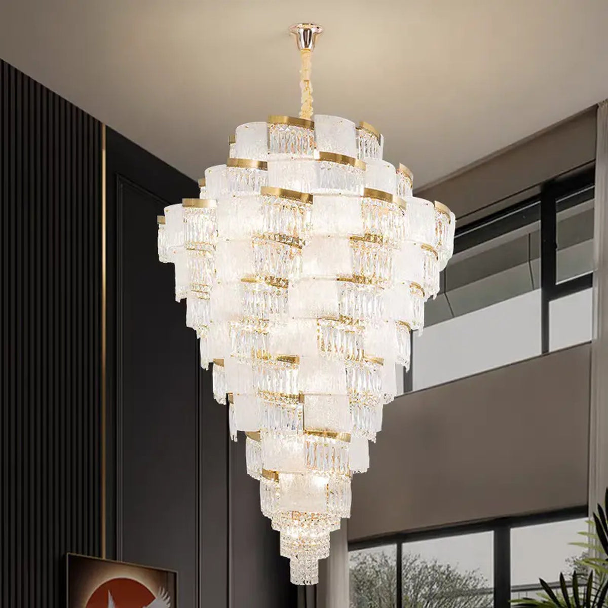 AM0659 — Stairwell Crystal Chandelier for Living Rooms