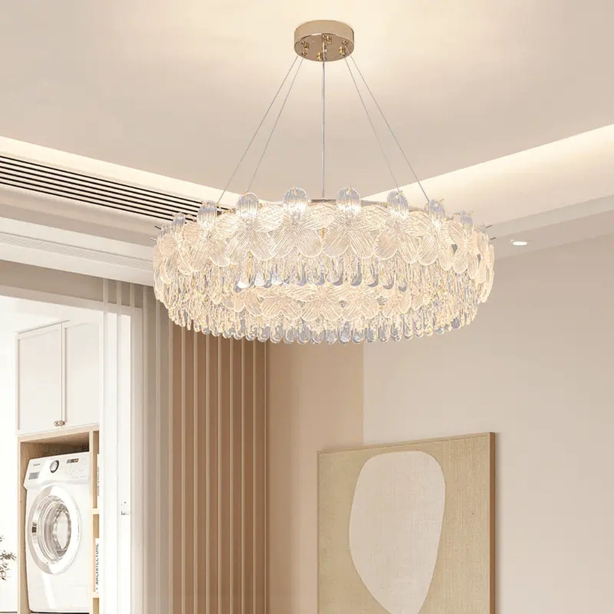 AM0644 — Light Luxury Floral Crystal Chandelier for Living Rooms