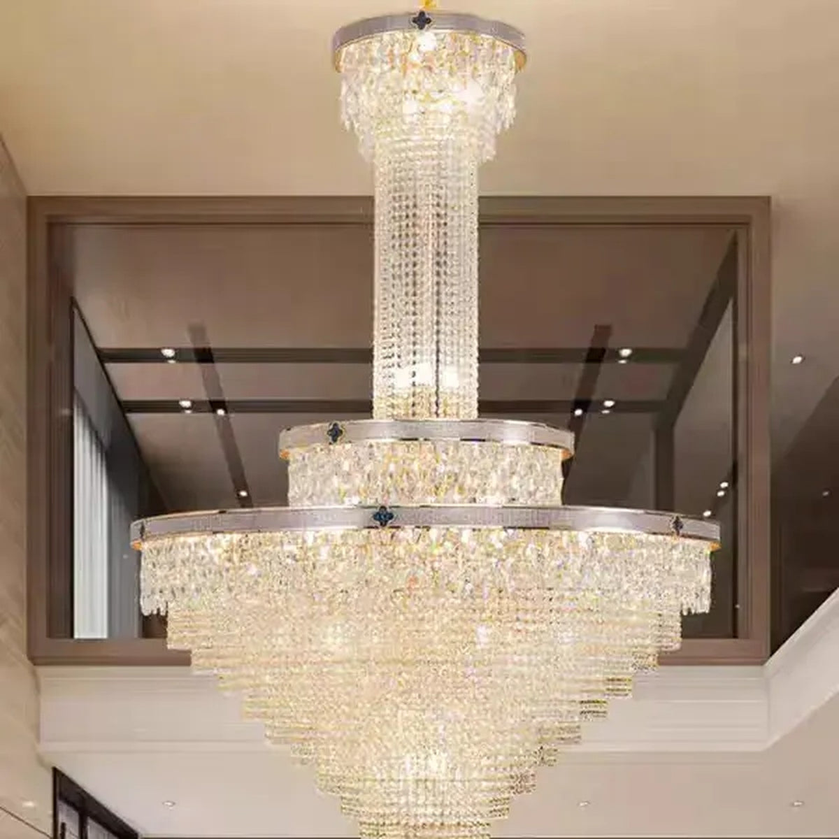 AM0680 — Light Luxury Spiral Staircase Crystal Chandelier for Stairwells