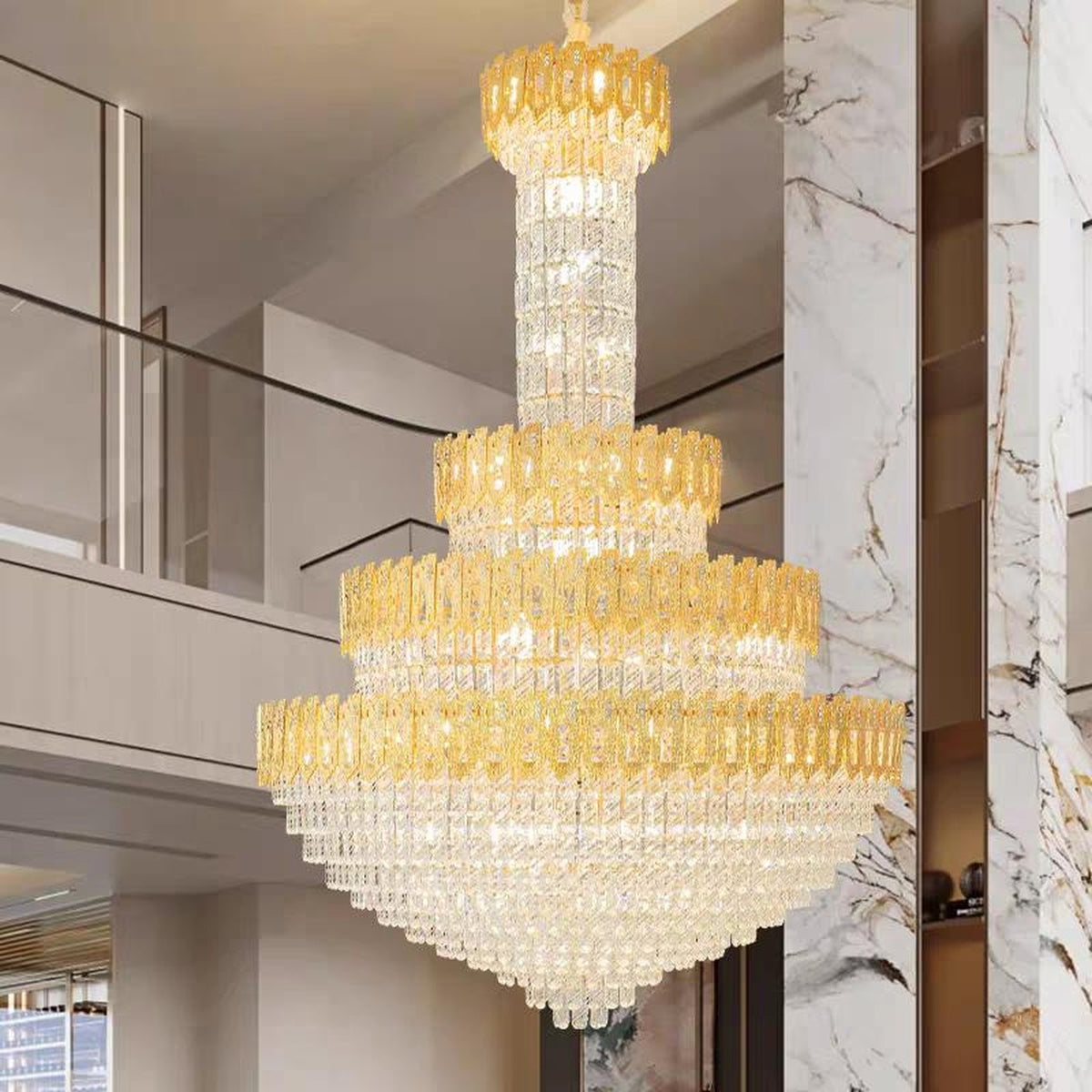AM0608 — European Stairwell Crystal Chandelier for Living Rooms