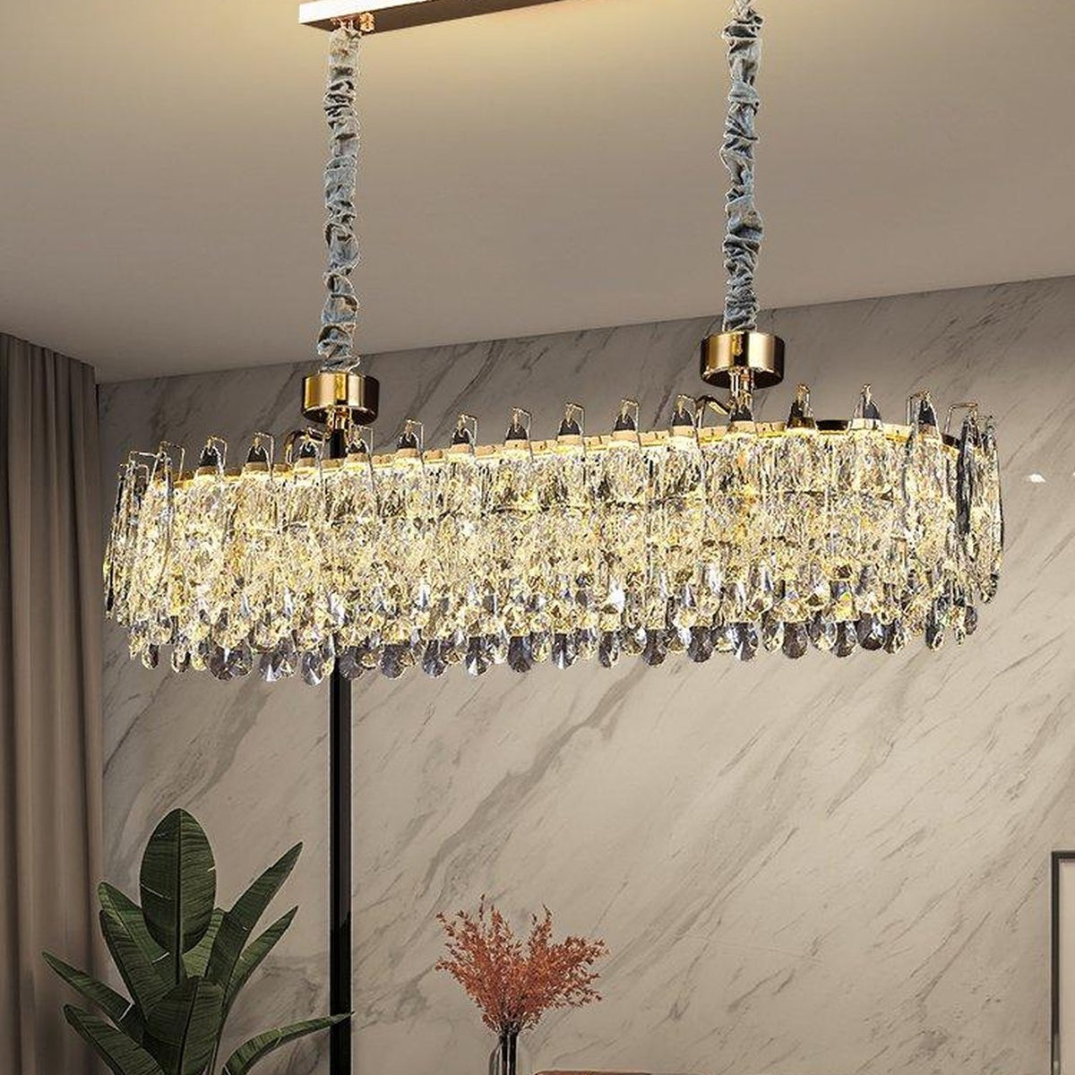 AM0560 — Postmodern Round K9 Crystal Chandelier for Living & Dining Rooms