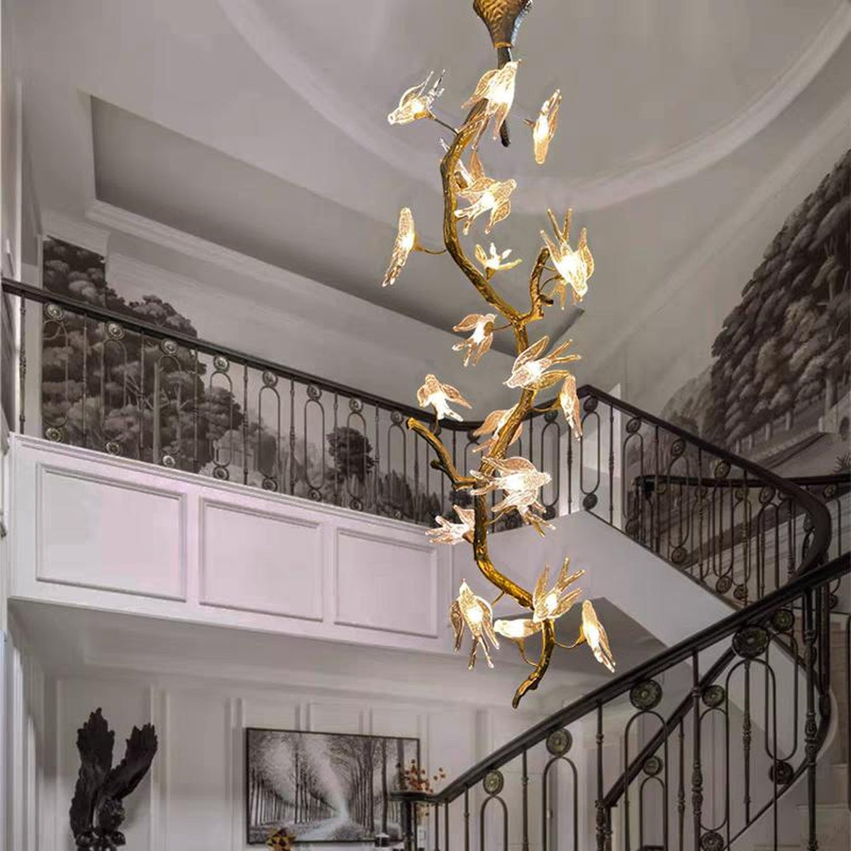 AM0594 — Light Luxury Stairwell Crystal Chandelier for Living Rooms