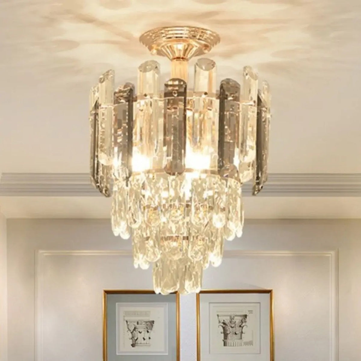 AM0498 — Modern Minimalist Stairwell Crystal Chandelier for Stairwells