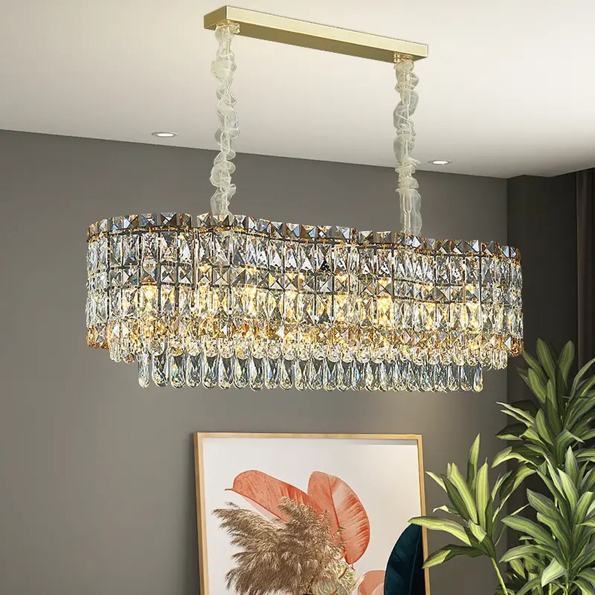 AM0652 — Postmodern Round Crystal Chandelier for Living Rooms