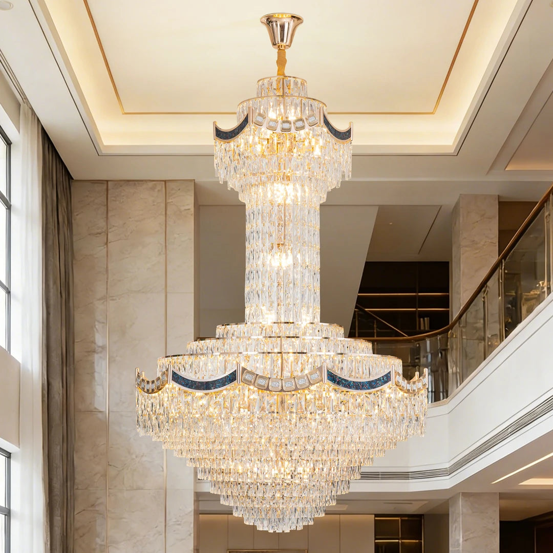 AM0131 · Postmodern Stairwell Crystal Chandelier for Double-Height Spaces · 6 Configurations — AM0131, view 4