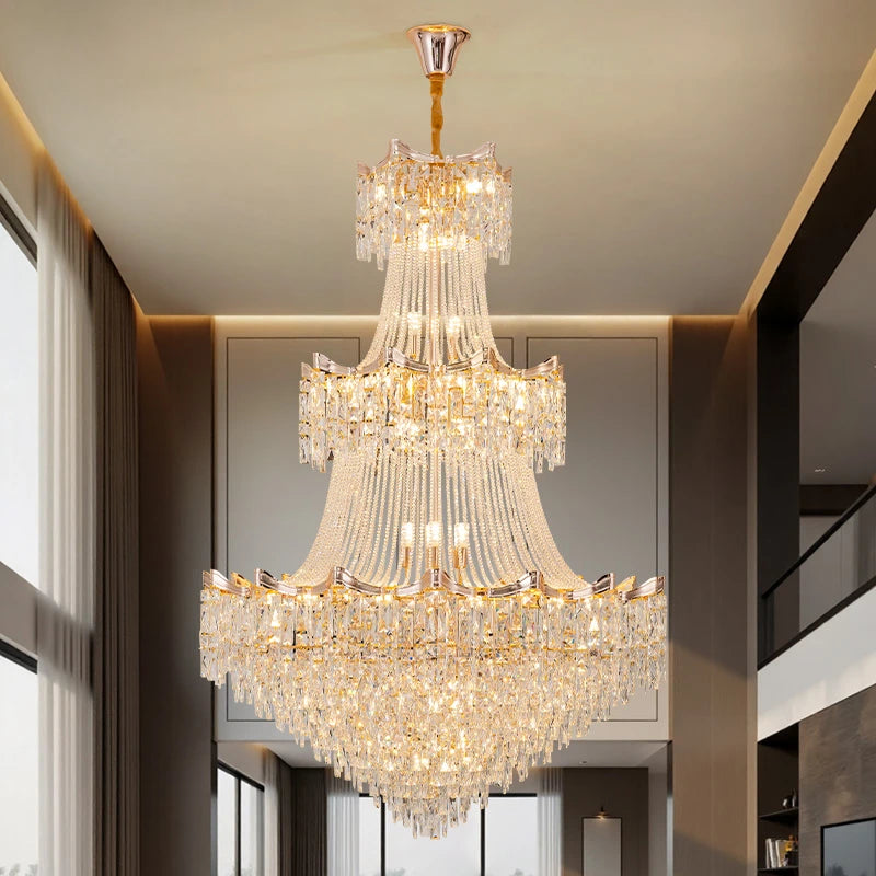 AM0001 · Modern Stairwell Crystal Chandelier for Double-Height Spaces · 6 Configurations — AM0001, view 5