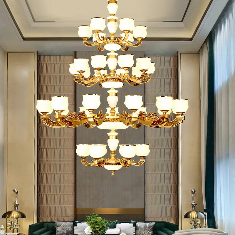 AM0018 · Stairwell Contemporary Chinese Zinc Alloy Chandelier for Double-Height Spaces — AM0018, view 5