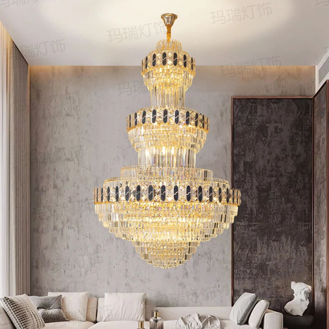 AM0043 · Modern Stairwell Crystal Chandelier for Double-Height Spaces · 6 Configurations — AM0043, view 5