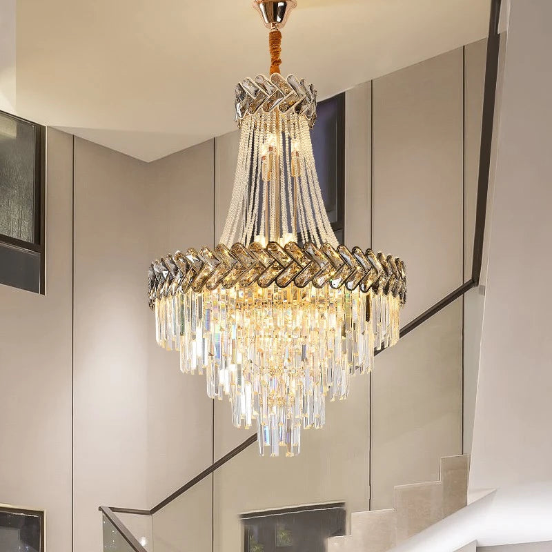 AM0025 · Modern Minimalist Stairwell Crystal Chandelier for Double-Height Spaces — AM0025, view 5