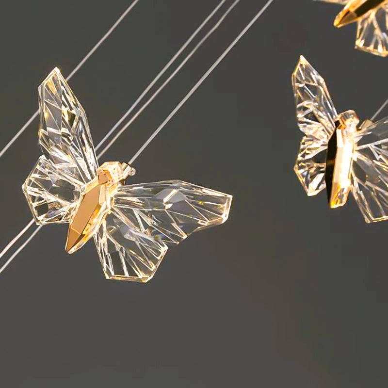 AM0040 · Modern Minimalist Stairwell Extended-Drop Crystal Chandelier — AM0040, view 5