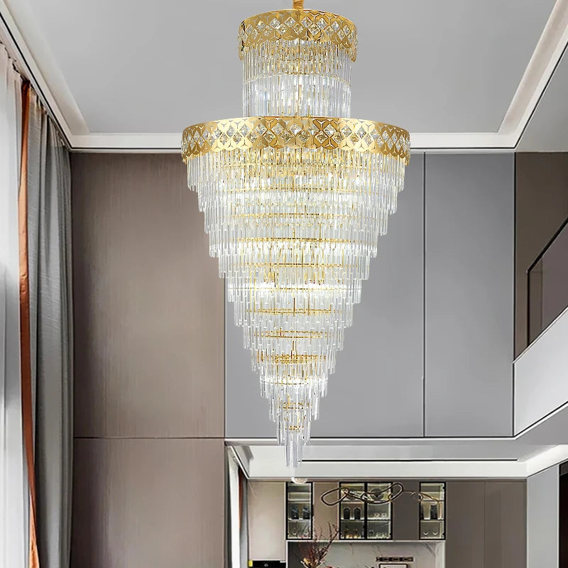 AM0052 · Modern Stairwell Crystal Chandelier for Double-Height Spaces · 2 Configurations — AM0052, view 5