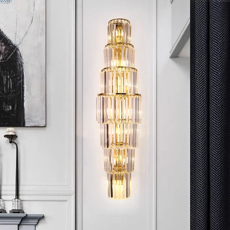 AM0080 · Crystal Wall Sconce Tiered Composition Wall Light for Double-Height Spaces — AM0080, view 5