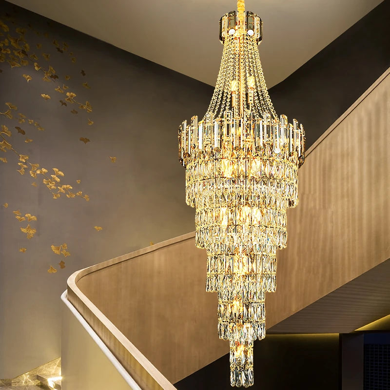 AM0039 · Modern Minimalist Stairwell Crystal Chandelier for Double-Height Spaces — AM0039, view 5