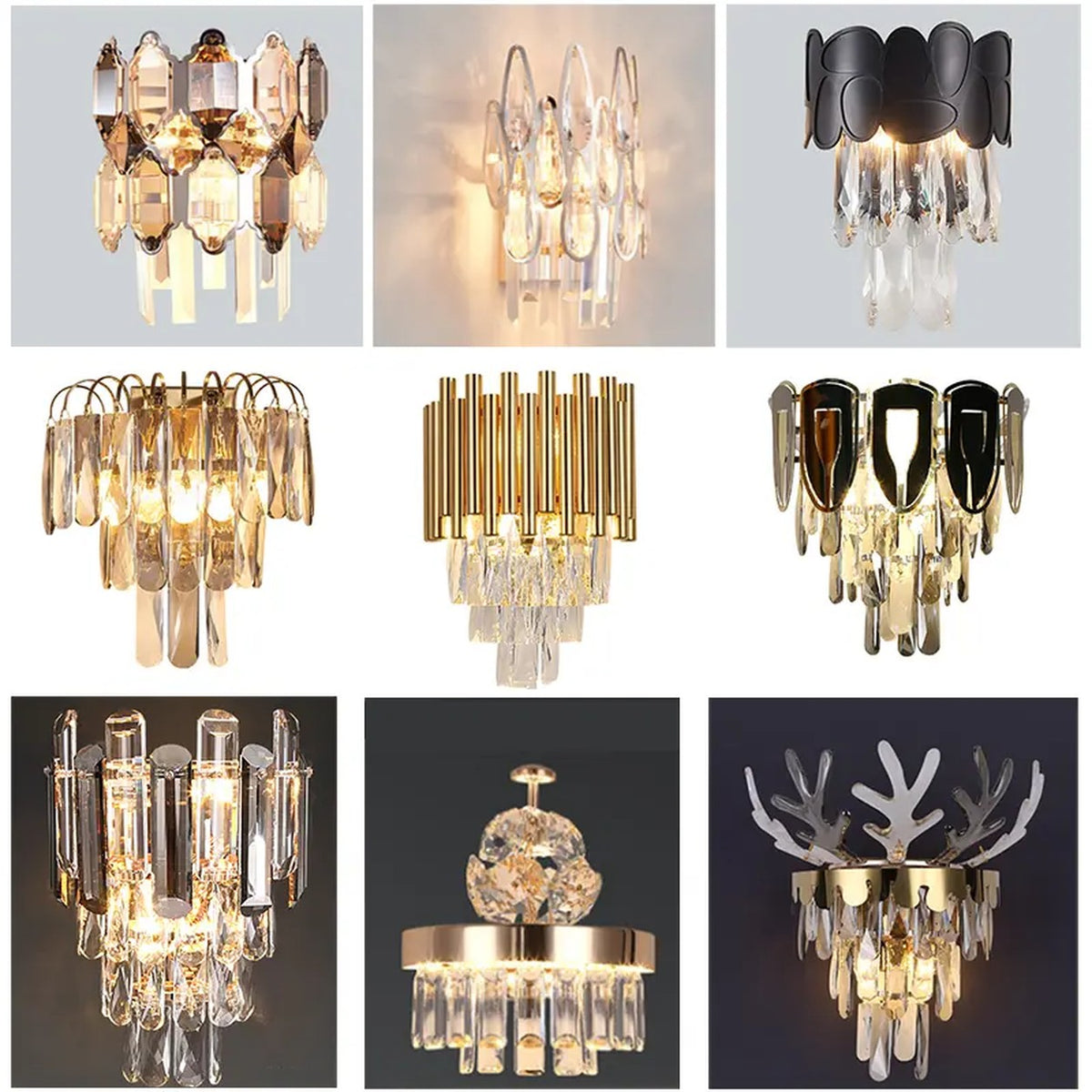 AM0534 — Postmodern Crystal Wall Light for Living Rooms