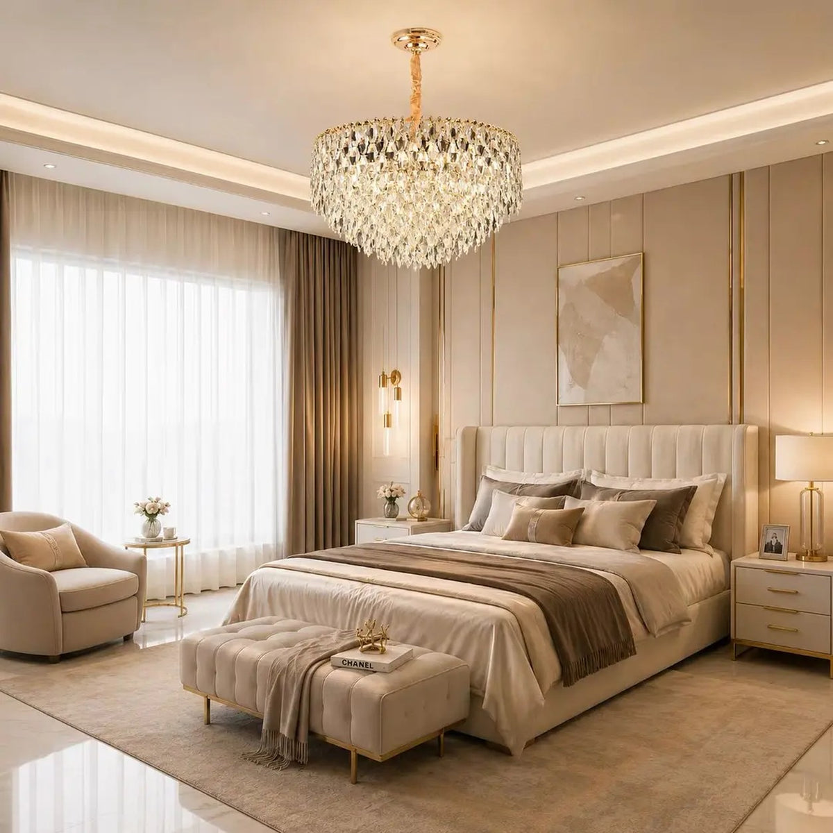 AM0523 — Light Luxury K9 Crystal Chandelier for Living Rooms