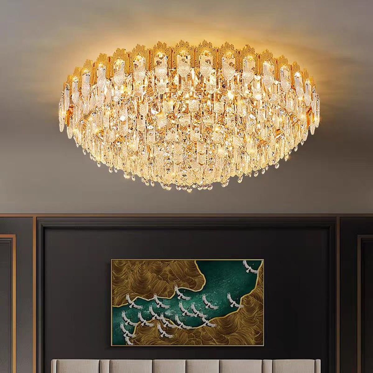 AM0676 — Light Luxury Crystal Ceiling Light for Living Rooms
