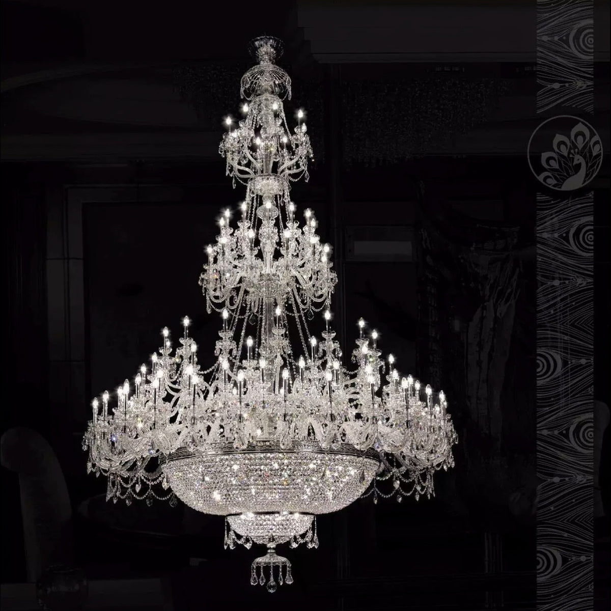 AM0815 — European Stairwell Crystal Chandelier for Loft Spaces & Duplex Spaces