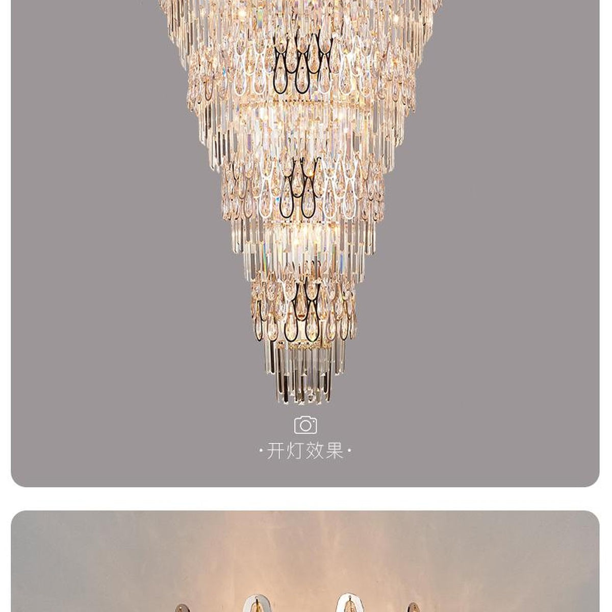 AM0638 — Light Luxury Round Crystal Chandelier for Living Rooms