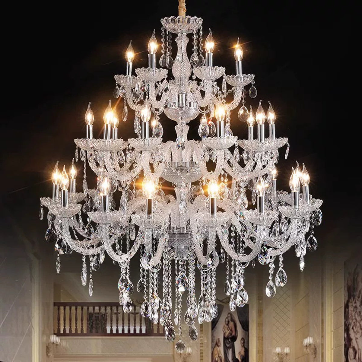 AM0715 — Modern Minimalist Grand Hall Crystal Chandelier for Offices