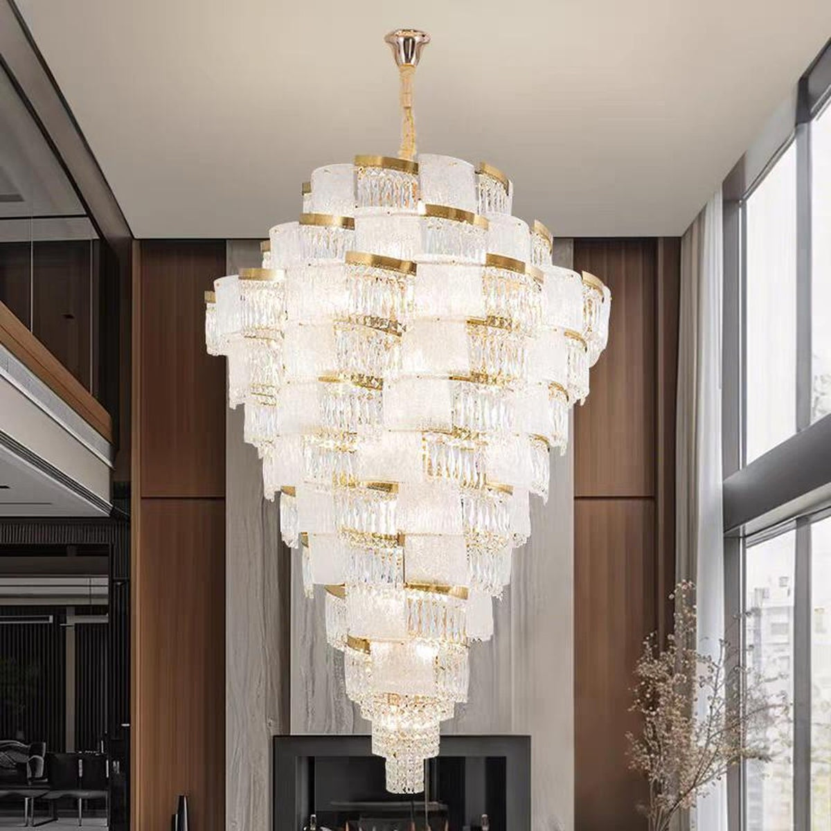 AM0659 — Stairwell Crystal Chandelier for Living Rooms