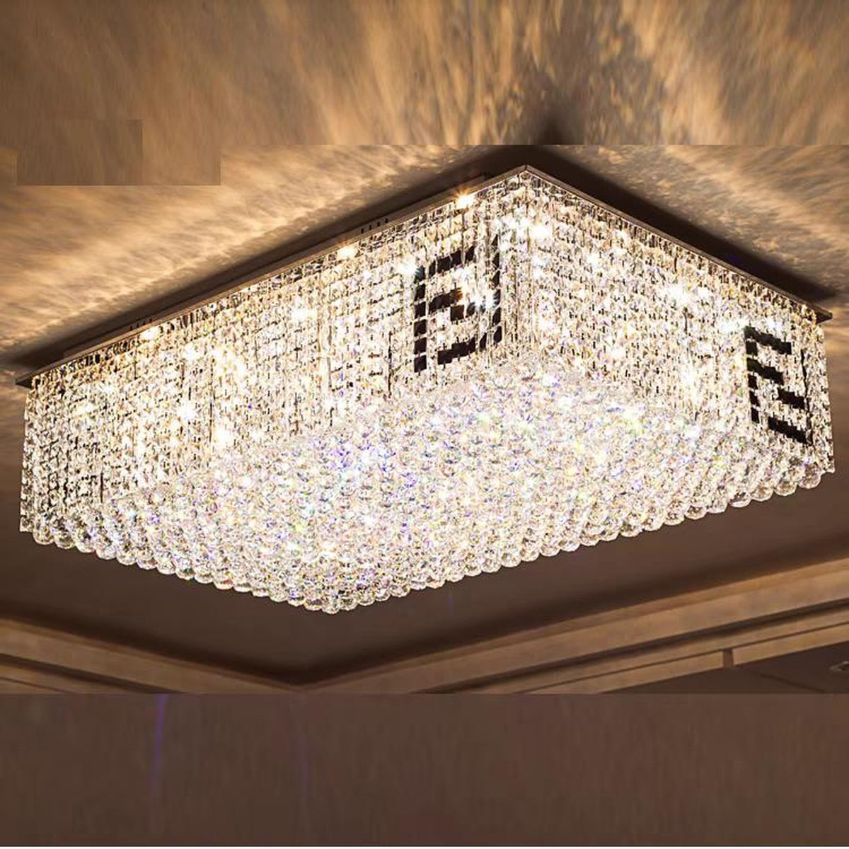 AM0704 — Modern Luxury Square Crystal Ceiling Light for Living Rooms