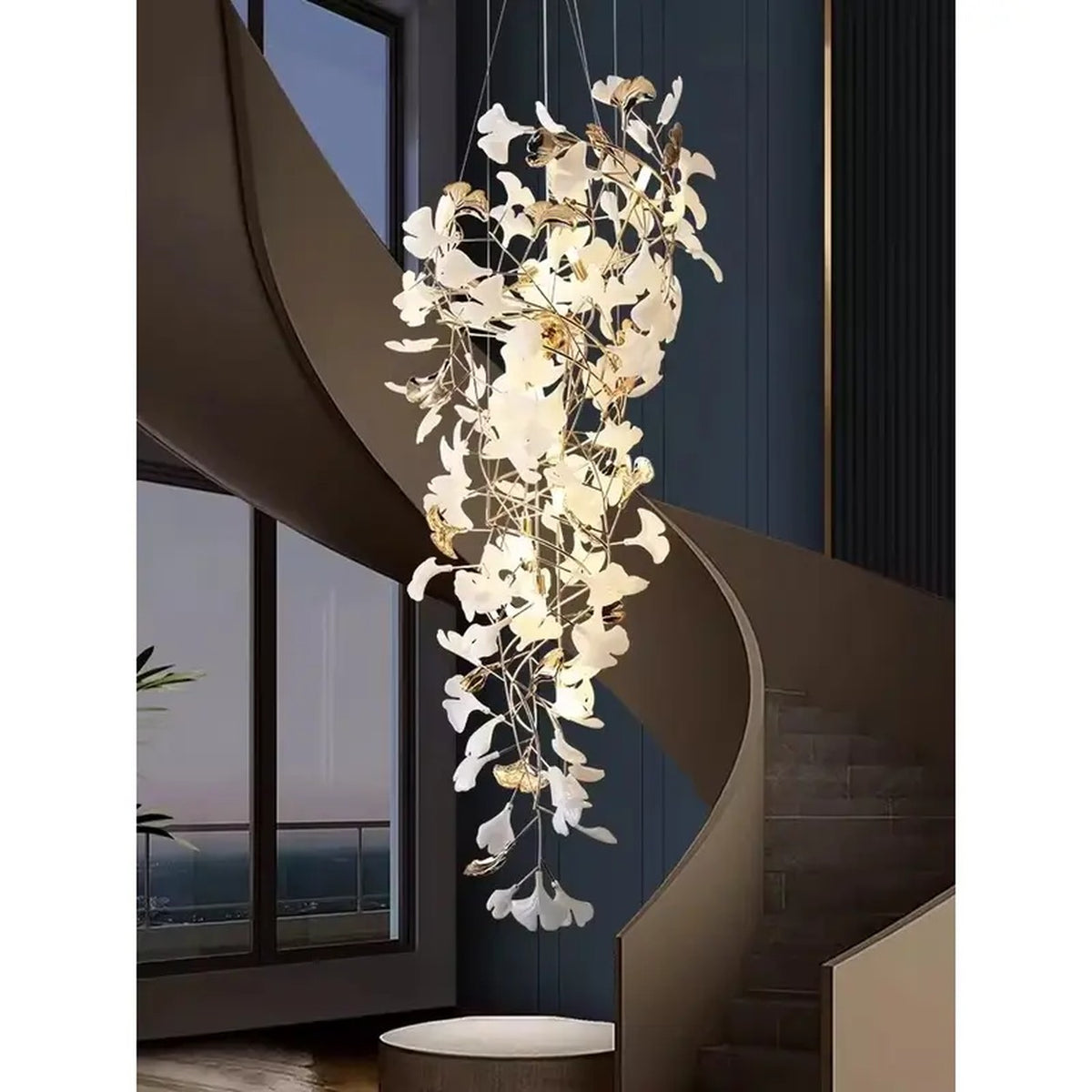 AM0577 — Light Luxury Spiral Staircase Chandelier for Stairwells