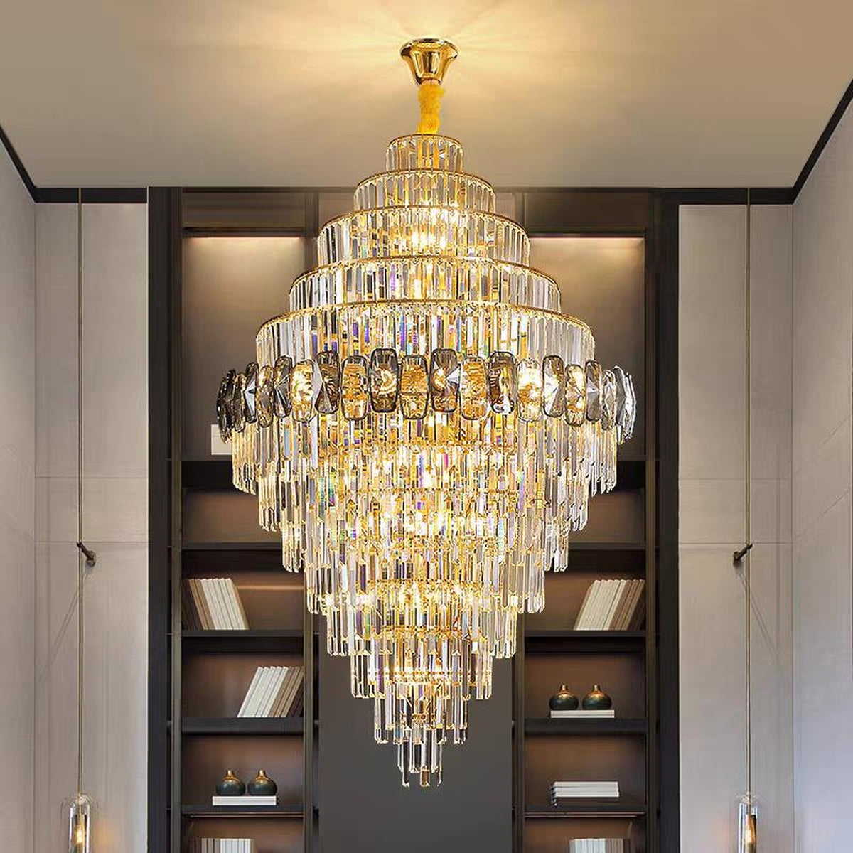 AM0555 — Light Luxury Stairwell Chandelier for Living Rooms