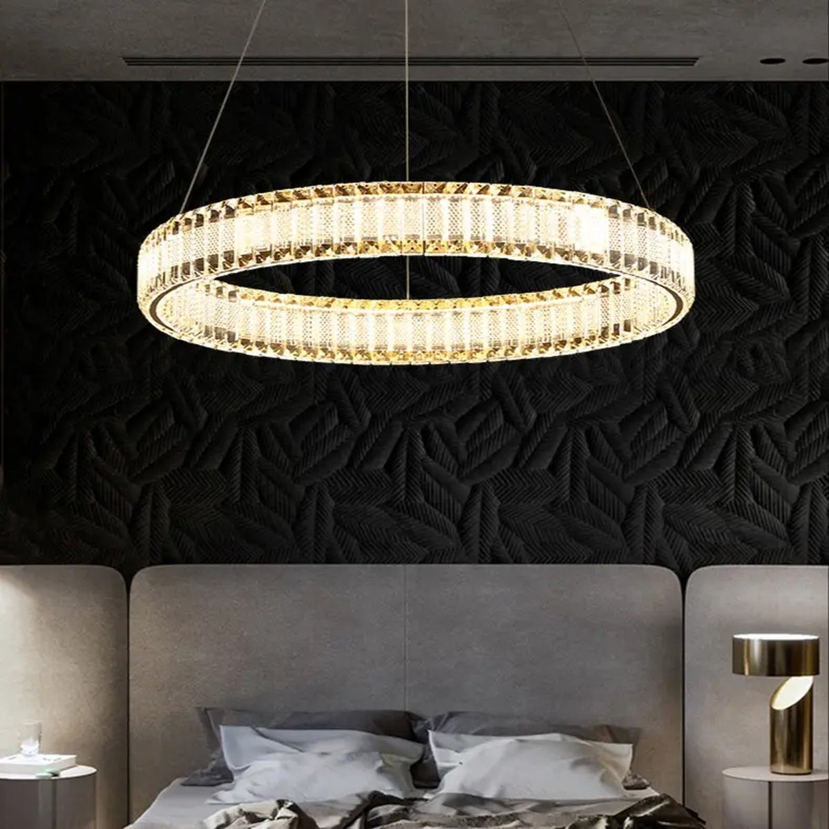 AM0511 — Modern Minimalist Ring K9 Crystal Chandelier for Living Rooms