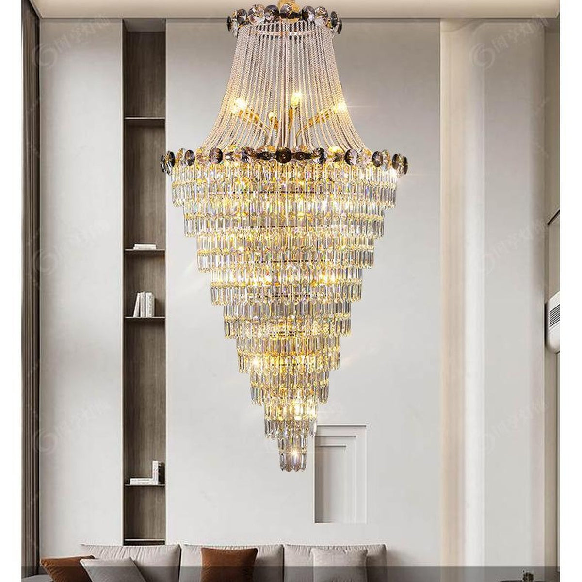AM0702 — Light Luxury Stairwell Crystal Chandelier for Stairwells