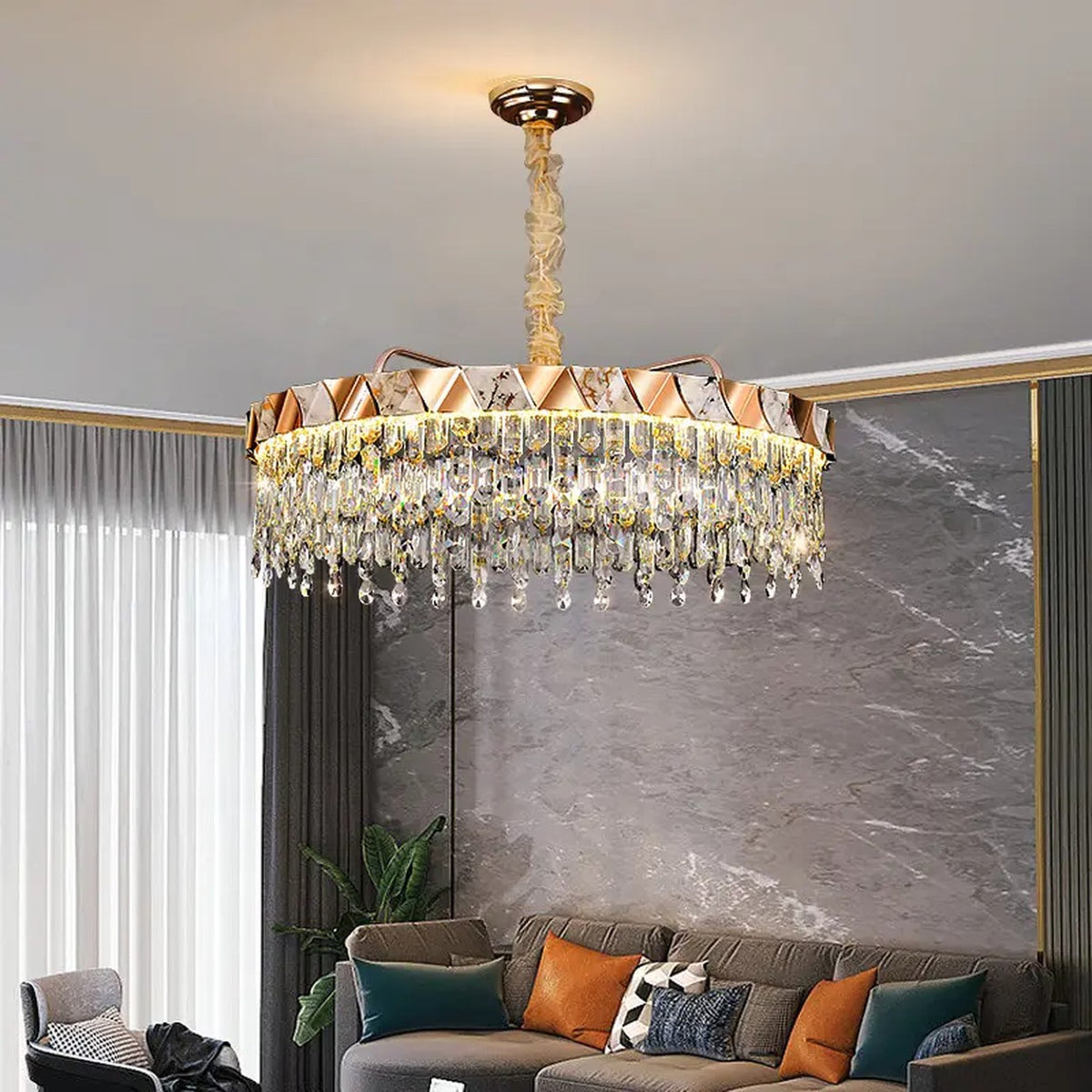AM0522 — Postmodern Crystal Chandelier for Living Rooms