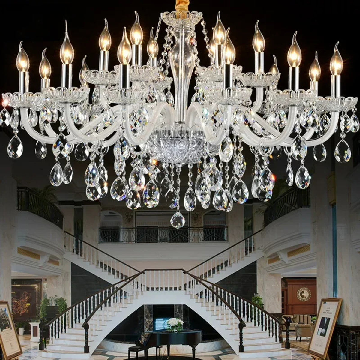 AM0776 — European Candle Crystal Chandelier for Living Rooms